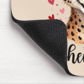 ハートのアクセントが付いた、かわいいチーター愛好家の野生動物アート マウスパッド (コーナー)