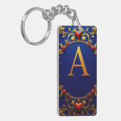 ハートのアクセントが可愛いゴールドのイニシャルA ✨ キーホルダー (正面左)