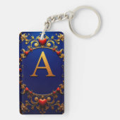 ハートのアクセントが可愛いゴールドのイニシャルA ✨ キーホルダー (裏面)