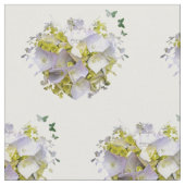 ハートのアジサイの花 ファブリック (クローズアップ)