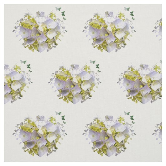 ハートのアジサイの花 ファブリック (見本)