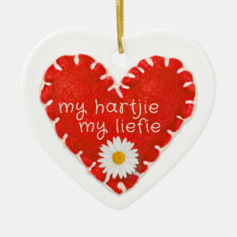 ハートのアップリケ My Hartjie My Liefie 名入れ セラミックオーナメント