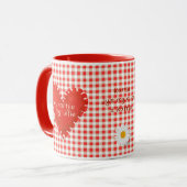 ハートのアップリケ My Hartjie My Liefie 名入れ マグカップ (正面左)