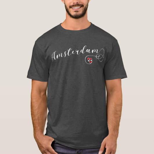 ハートのアムステルダムのTシャツ、オランダ Tシャツ (正面)