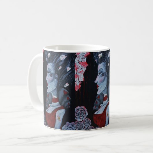 ハートのアリスの不思議の国のファンタジーの芸術の赤い女王 コーヒーマグカップ (正面左)