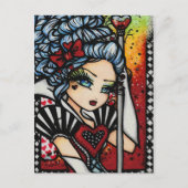 ハートのアリスの妖精のファンタジーの芸術の女の子の女王 ポストカード (正面)