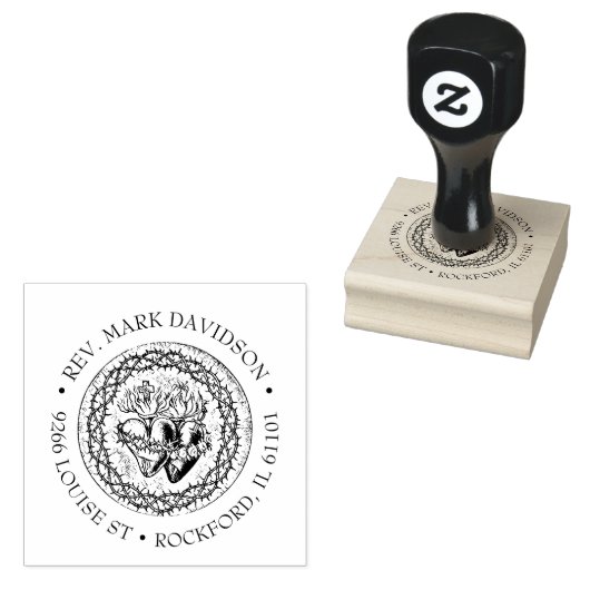 ハートのイエスとメアリーパーソナライズされた名 ラバースタンプ (押印)