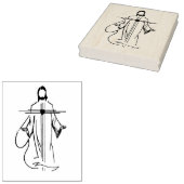 ハートのイエスイラストレーションの切手 ラバースタンプ (押印)