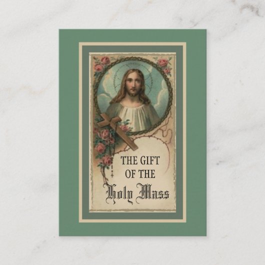 ハートのイエス・キリストの神聖な固まりの提供の祈りの言葉神聖なカード 名刺 (正面)