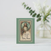 ハートのイエス・キリストの神聖な固まりの提供の祈りの言葉神聖なカード 名刺 (スタンド正面)