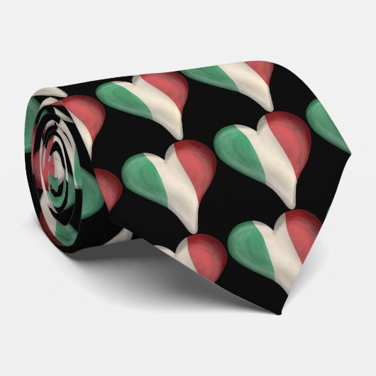 ハートのイタリアンな旗 ネクタイ (ロール)
