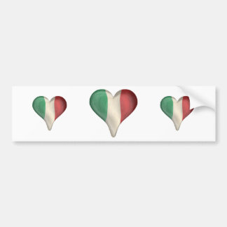 ハートのイタリアンな旗 バンパーステッカー