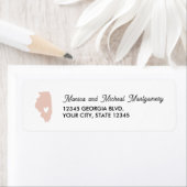 ハートのイリノイ州地図 - 任意の色で！ ラベル (インサイチュ)