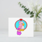 ハートのインコ ポストカード (スタンド正面)