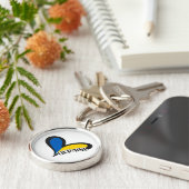 ハートのウクライナ国旗の色。ウクライナ キーホルダー (側面)