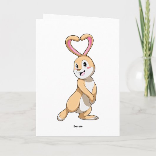 ハートのウサギ カード (裏面)