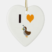 ハートのウズラ セラミックオーナメント (右)