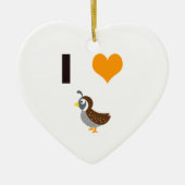 ハートのウズラ セラミックオーナメント (正面)