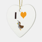 ハートのウズラ セラミックオーナメント (左)