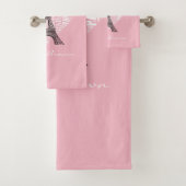 ハートのエッフェル塔及び銘刻文字パリ バスタオルセット (インサイチュ)