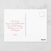 ハートのエレガントなピンクと白の花束 ポストカード (裏面)