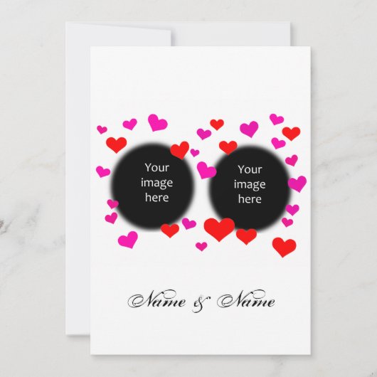 ハートのエンゲージメント 招待状 (正面)