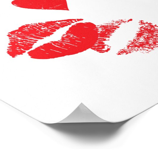 ハートのエースのキス プレイイングカード ウォール ポスター (角)