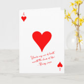 ハートのエース 人生の混乱の中で愛を カード (黄色い花)