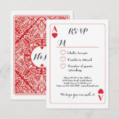ハートのエース 結婚式 出席カード 招待状 (正面/裏面)