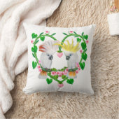 ハートのオウム クッション (ブランケット)