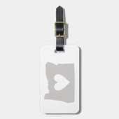 ハートのオレゴンの州のシルエット ラゲッジタグ (正面縦)