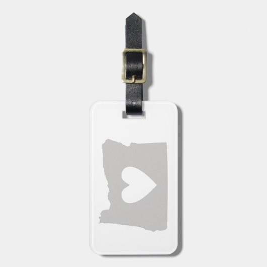 ハートのオレゴンの州のシルエット ラゲッジタグ (正面縦)