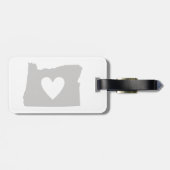 ハートのオレゴンの州のシルエット ラゲッジタグ (裏面横)