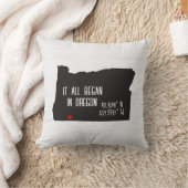 ハートのオレゴンGPS座標 クッション (ブランケット)