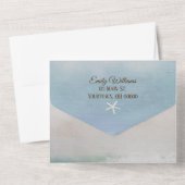 ハートのオーシャン ウォーター カラー オールインワン招待状 (裏面)