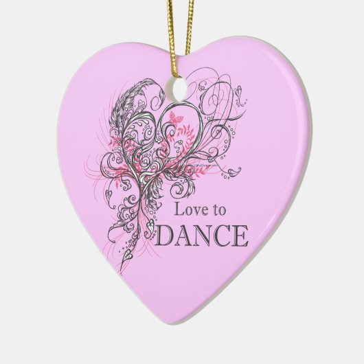 ハートのオーナメントを踊る愛 セラミックオーナメント (左)