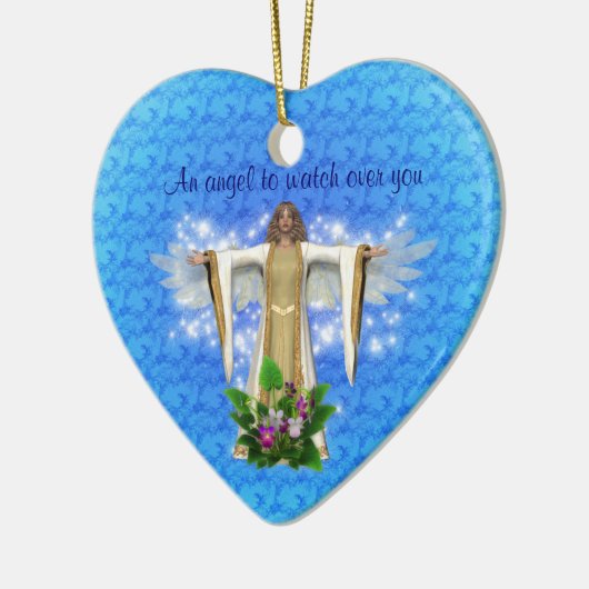 ハートのオーナメント上の守り神の腕時計 セラミックオーナメント (左)