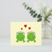ハートのカエル王子とカエル姫 ポストカード (スタンド正面)