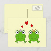 ハートのカエル王子とカエル姫 ポストカード (正面/裏面)