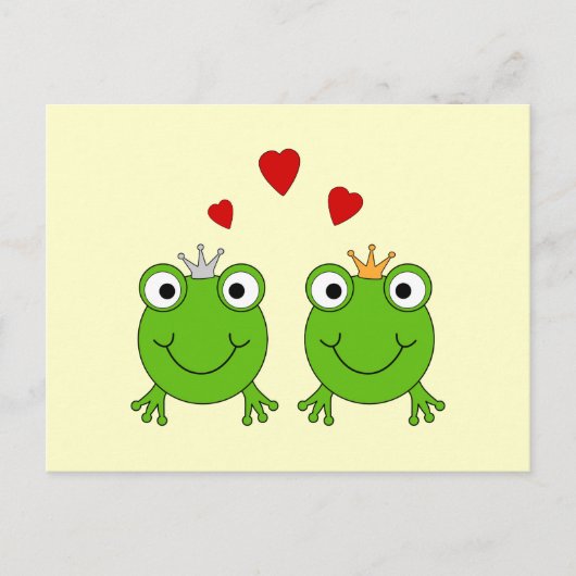 ハートのカエル王子とカエル姫 ポストカード (正面)