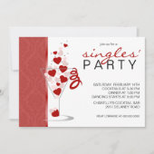 ハートのカクテルグラスはパーティの招待状を選抜しました 招待状 (正面)