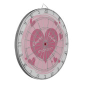ハートのカスタムな投げ矢板のあなたの名前及び日付 ダーツボード (正面左)