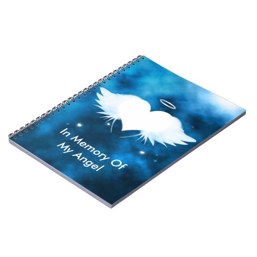 ハートのカスタムな螺線形の写真のノートの天使 ノートブック (左側)