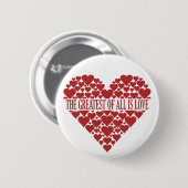 ハートのカスタムボタンのハート 缶バッジ (正面&裏面)