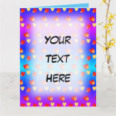 ハートのカスタム テキスト グリーティング カード (黄色い花)