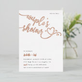 ハートのカップルシャワーの招待状 箔招待状 (立ち正面)