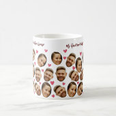 ハートのカップル　カスタム　写真　パーソナライズド　フェイス コーヒーマグカップ (中央)