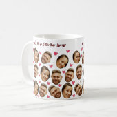 ハートのカップル　カスタム　顔　写真 コーヒーマグカップ (正面左)