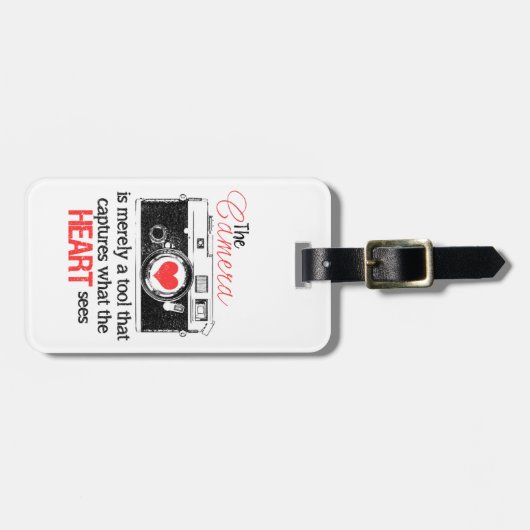 ハートのカメラのバッグのラベルの捕獲 ラゲッジタグ (正面横)
