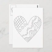 ハートのカラーデザイン ポストカード (正面/裏面)